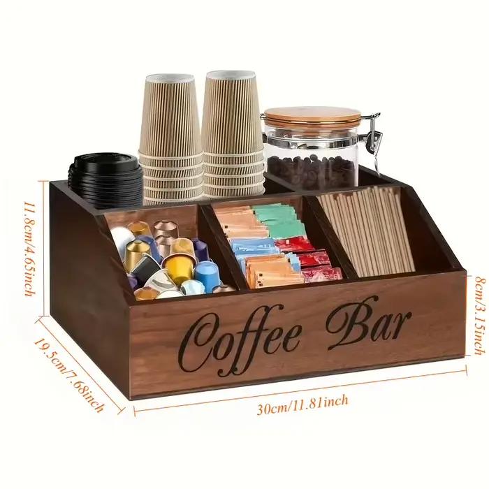 Boîte de rangement à café en bois