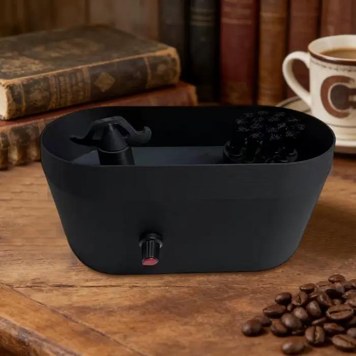 Banc de travail automatique pour le nettoyage des porte-filtres avec brosse kit de nettoyage machine à expresso compatible systèmes de café 51 53 58 mm occasionnels entretien café professionnel amateur