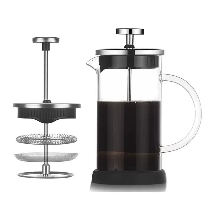 Cafetière à piston 12 oz (350 ml) en verre épaissi et acier inoxydable