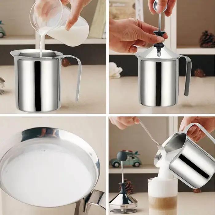 Mousseur à lait Balashov en acier inoxydable 400ML pour cappuccino et café latte professionnellement préparés à la maison occasions spéciales