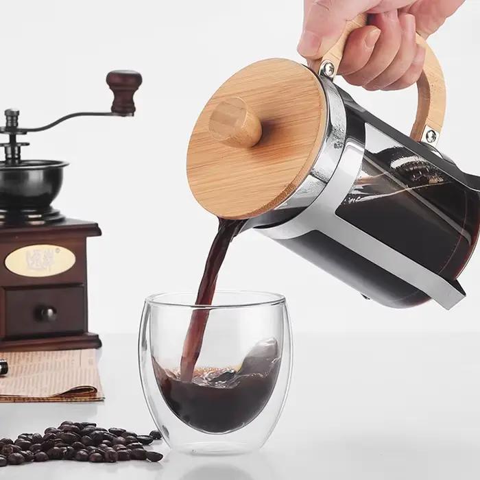 Cafetière à pression française et percolateur manuel de grande capacité