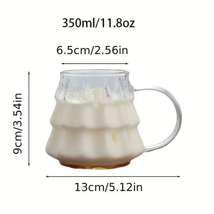 Tasse à café en verre Arbre de Noël avec paille et couvercle