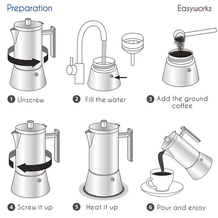 Easyworkz Diego cuisinière Machine à expresso en acier inoxydable