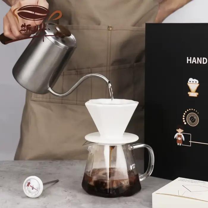 Coffret Cadeau 5 Pièces : Moulin à Café Manuel 42mm avec Noyau de Broyage