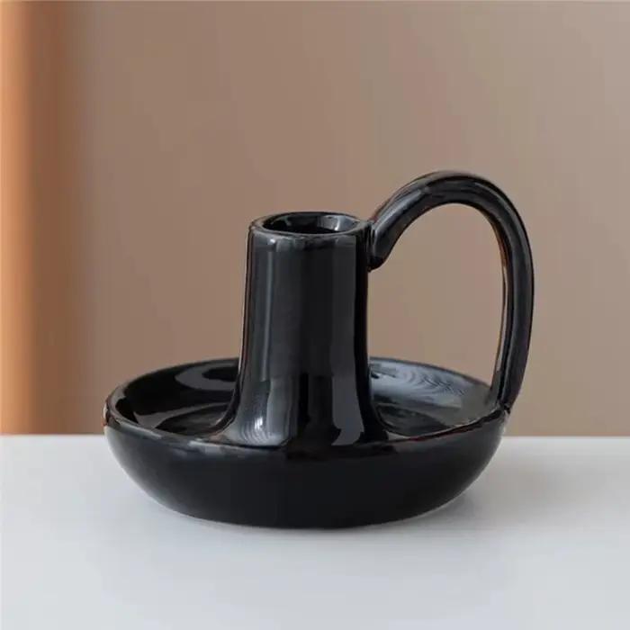 Porte-bougie en céramique forme tasse à thé élégant romantique pour salon cuisine chambre occasions spéciales