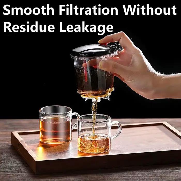 Théière en verre à degré de chaleur théière filtrante un clic filtre séparation eau thé cafetière théière à fleurs maison usage quotidien occasions spéciales