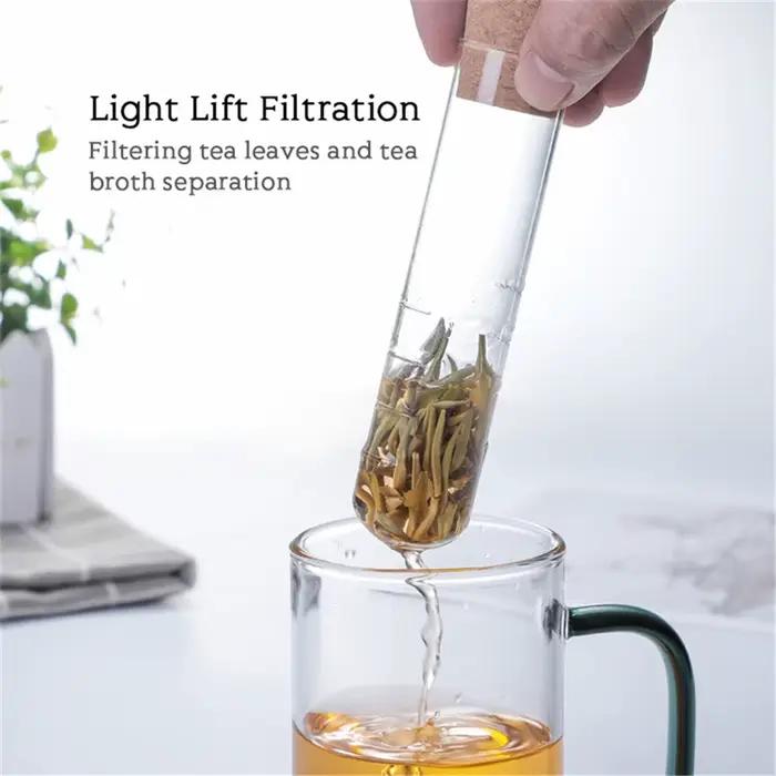 Infuseur à thé en verre avec couvercle en liège