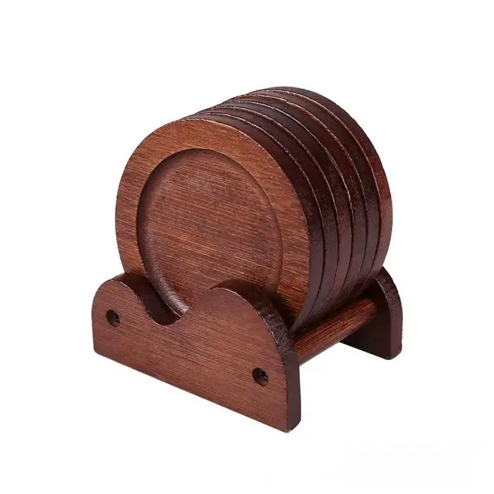 Sous-verres en bambou avec support
