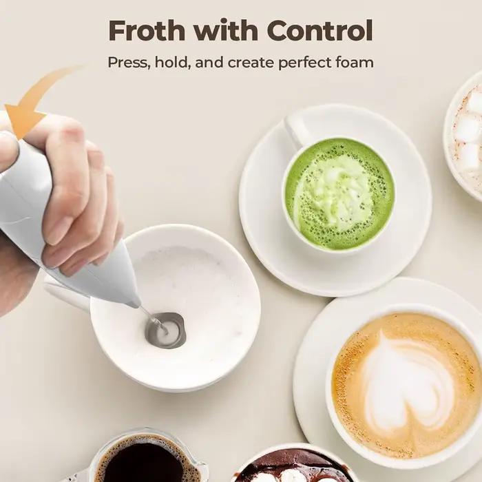 ONEKA mousseur à lait fabricant de mousse à main pour Latte Mini fouet café Cappuccino Frappe Matcha mélangeur de boissons au chocolat chaud