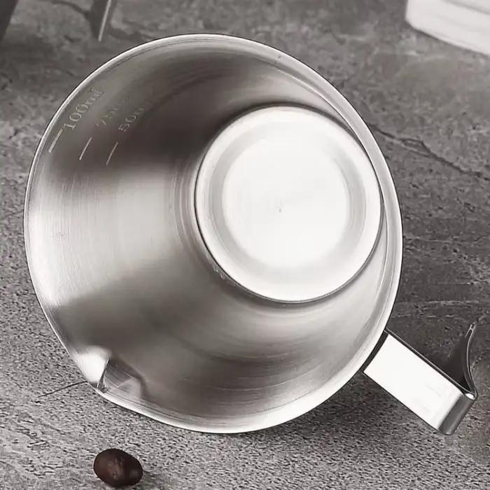 Tasse à expresso italienne en acier inoxydable avec échelle pour café et lait occasions spéciales chez soi
