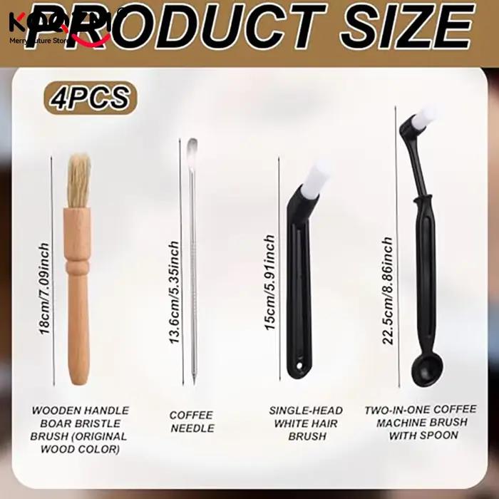 Ensemble de brosses de nettoyage pour machine à café en bois et acier inoxydable pour nettoyer et préserver la qualité du café occasions spéciales