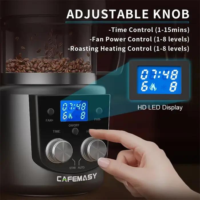 CAFEMASY 80-100g maison torréfacteur électrique Mini sans fumée grains de café cuisson torréfaction Machine 110-240V