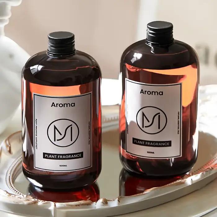 Recharge Liquide Parfumée pour Hôtels Cinq Étoiles – Parfum Thé Blanc – Diffuseur d'Ambiance 500ml – Aromathérapie Sans Flamme