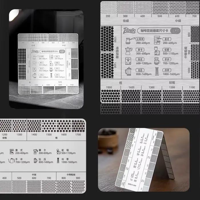 Carte de référence pour la mouture du café 200-1700 µm