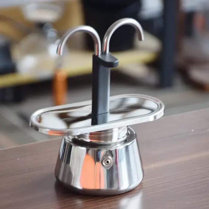 200ML Mini Moka Pot Double Tube 304 acier inoxydable cafetière italienne