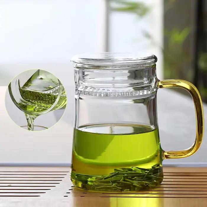 Tasse à thé en verre à degré de chaleur avec filtre