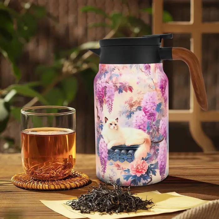 Thermos à thé vintage floral de 1500 ml avec infuseur