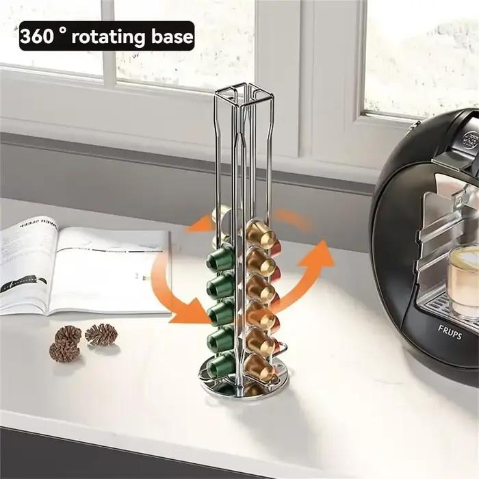 360 ° Porte-capsules rotatif pour café Nespresso Dolce Gusto