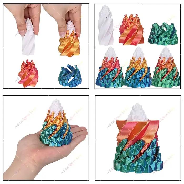 Cône en spirale à trois couches en plastique ornements imprimés en 3D pour la décoration et le fidgeting occasions spéciales cadeau unique