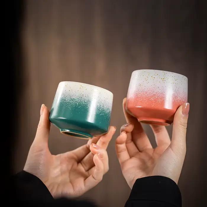 Tasse à café en céramique argile rétro 180ml pour usage quotidien et cadeaux spéciaux