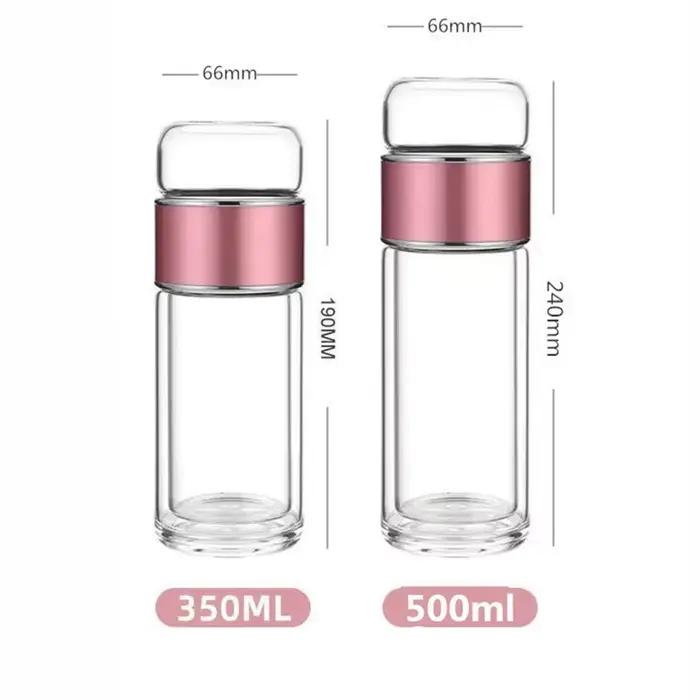 Bouteille d'eau de thé en verre à haute teneur en boro silicaté avec infuseur pour adultes occasions quotidiennes et randonnees